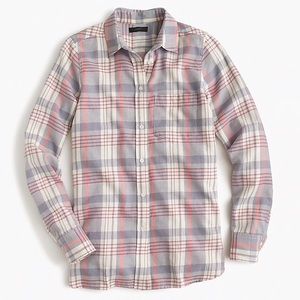 J. Crew Multicolor Boy Shirt in Caspian Plaid SZ 2
